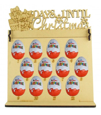 6mm Kinder Eggs Holder 12 Days of Christmas Advent Calendar with 'Days Until Christmas' Presents & Dog Topper